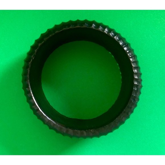 Large Vintage Dark Wood Carved Boho Bangle - Picture 3 of 4